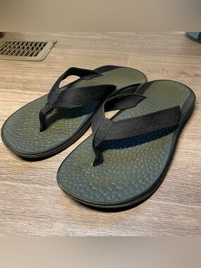 Chaco Men’s Size 10 Ecotread Black Green Flip Flop Sandals Outdoor Summer Hiking